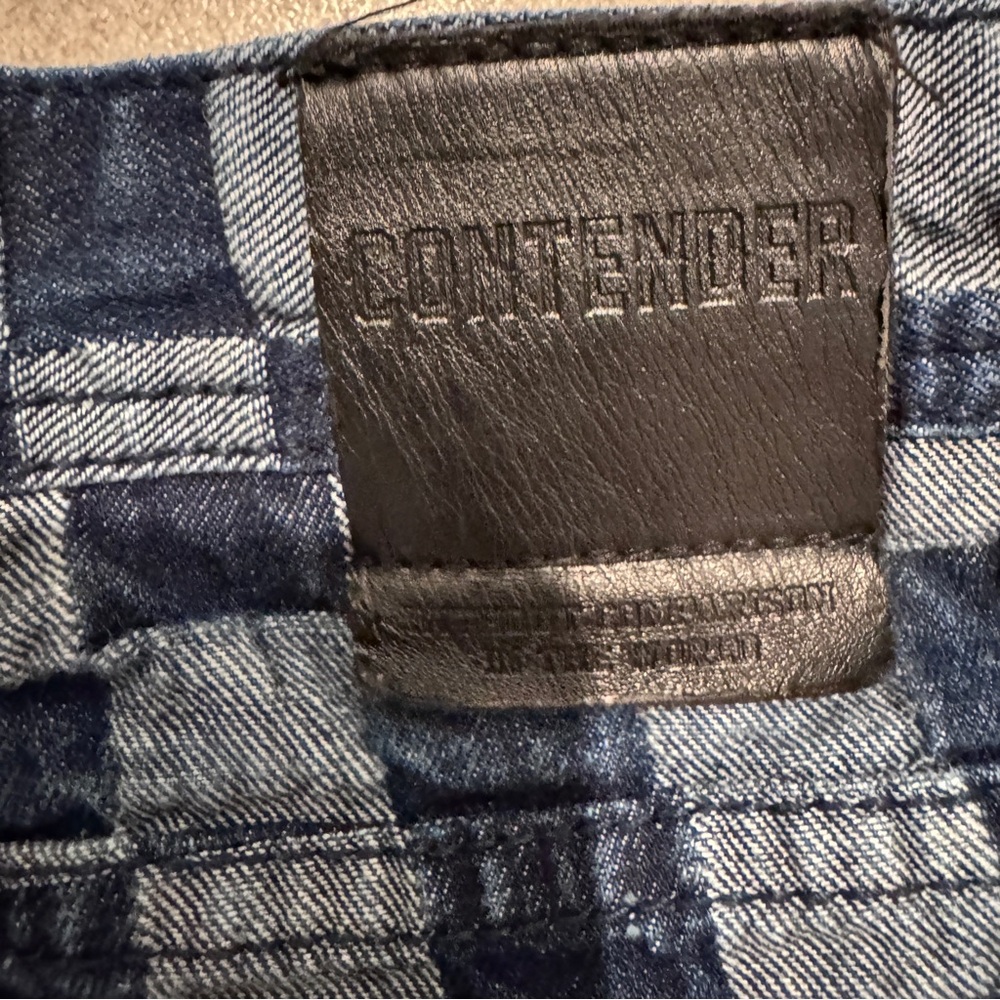 Contender Checkerboard Denim Shorts Men’s Size 40 Blue Skate Streetwear - Picture 5 of 11
